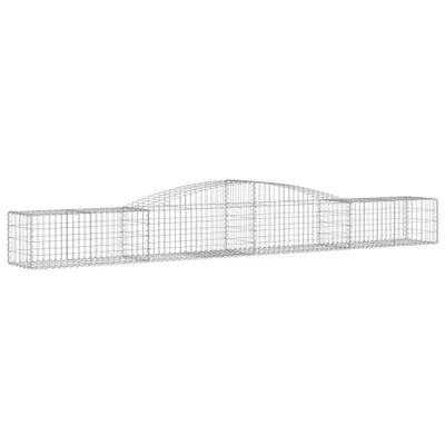 Image de vidaXL Gabion avec arc surélevé 400x50x40/60 cm Fer galvanisé