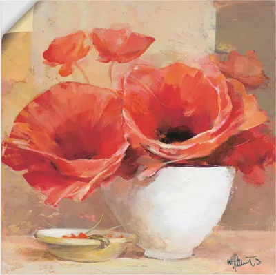 Produktbild von ARTland Wandbild, selbstklebend Mohn II Größe: 100x100 cm