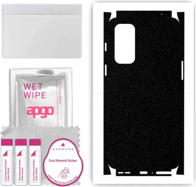 Produktbild von apgo Rückseite + Seiten Schutzfolie, Skin, kompatibel mit OnePlus Nord 2, Hinten Displayschutzfolie aus Vinylfolie, kratzfest, einfache Montage - Mattschwarz