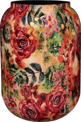 Produktbild von Ter Steege Blumentopf/Dekorative Vase, Metall, Rot/Mehrfarbig, Durchmesser 46 cm, Höhe 62 cm
