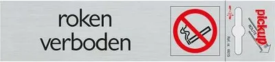 Produktbild von Rauchverbotsschild aus Aluminium - 165x44 mm selbstklebend.