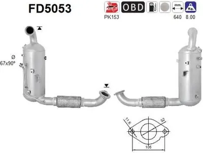 Produktbild von AS FD5053 Dieselpartikelfilter Rußpartikelfilter DPF für FORD FOCUS III Turnier Euro 5 Abgasanlage Diesel