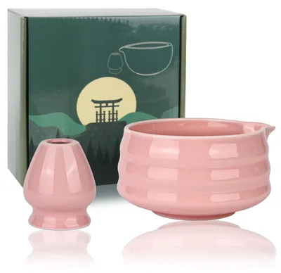 Image de Ensemble Matcha en 2 pièces - Traditionnel service à thé japonais avec tasse en céramique