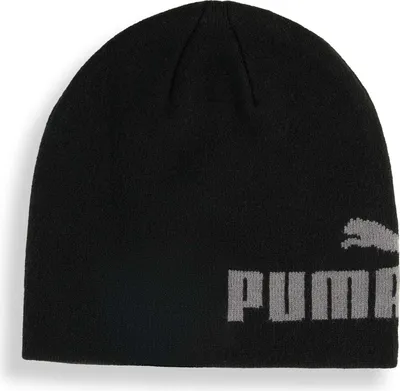 A black beanie with a Puma logo and text.