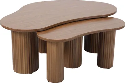 Immagine prodotto di Tavolino da caffè impilabile in melamina legno scuro - Oviala Maeve