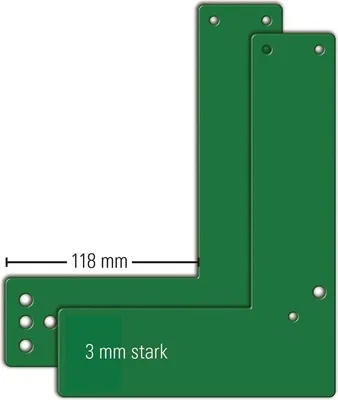 Produktbild von Montageplatte 991770 Montage an Stahl- und Holztren EH-Trwchter DINlinks / rechts L170xB205mm