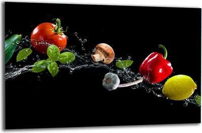 Produktbild von Herdabdeckplatte Glaskeramikkochfeld-Abdeckung Spritzschutz Glas 80x52 Gemüse