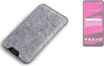 Produktbild von K-S-Trade Filz Handyhülle kompatibel mit Telekom T Phone 2023 Schutzhülle Filztasche Filz Tasche Case Sleeve Handy Hülle Filzhülle grau