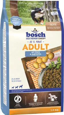 Productafbeelding van Bosch HPC droogvoer voor volwassen honden, met vis en aardappel, 1 kg