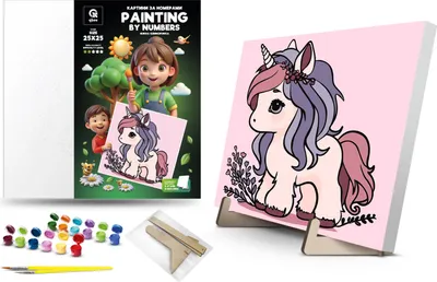 Obrázok produktu pre Maľba podľa čísel - Jednorožec 25x25cm