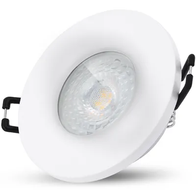 Produktbild von SSC-LUXon BEDA Spot IP65 weiß mit LED Lampe GU10 38° Abstrahlwinkel 3W neutralweiß - Deckenspot 230V Leuchtmittel tauschbar