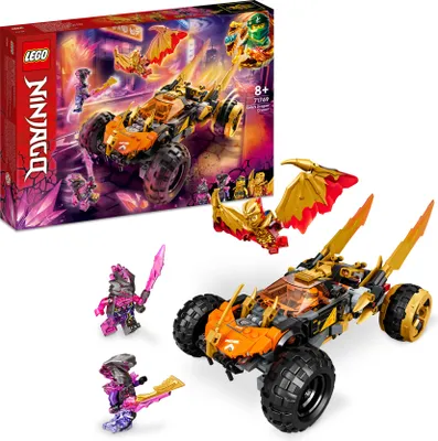 Produktbild von LEGO 71769 NINJAGO Coles Drachen-Flitzer, Ninja-Set für Kinder mit Auto-Spielzeug, Schlangen-Figur und 3 Minifiguren, inkl. Kai und Cole, Geschenk für Fans, Mädchen und Jungen