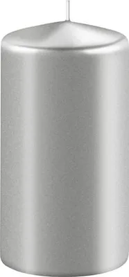 Produktbild von Stumpenkerze Kerze 100x60mm selbstverlöschend sichere Kerze Dekokerze Tischkerze, Farbe:silber