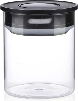 Produktbild von Aufbewahrungsglas Deckel mit luftdichter Vakkumversiegelung und Datumsanzeige, spülmaschinenfest, Vol. ca. 700 ml, schwarz