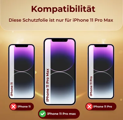 Produktbild von 5x 9H Panzerglas für iPhone 11 Pro Max HD KLAR echtes Tempered Glass Panzerfolie Displayschutz Schutzglas Hartglas Schutzfolie Screen-Protector