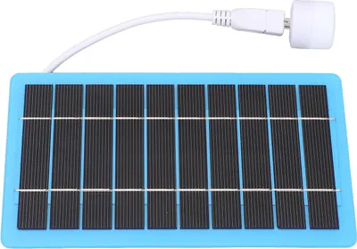 Image de 5V 5W petit chargeur portable USB à panneau solaire avec lumière blanche pour le camping en plein air, la randonnée, la pêche