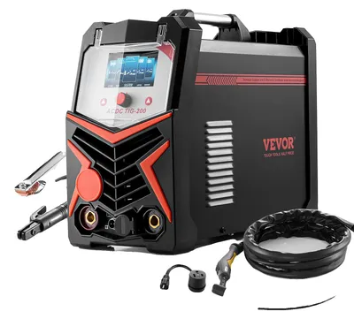 Obrázok produktu pre Zváračka VEVOR TIG, 200 A Zváračka hliníka 6 v 1 (LED displej) - AC TIG/DC TIG/AC Pulse TIG/DC Pulse TIG/Spot TIG/MMA (tyč)
