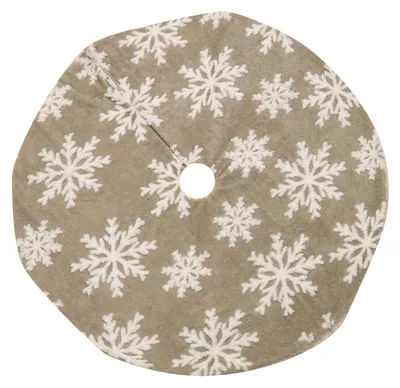 Immagine prodotto di Copri base Albero di Natale in Tessuto fiocchi di neve beige cm Ø107xh1
