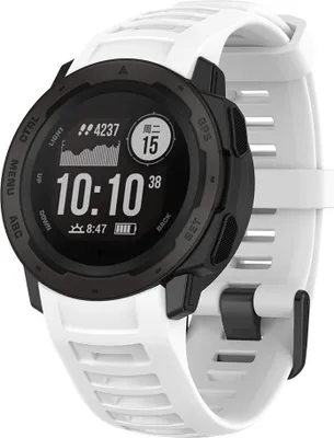 Produktbild von Strap-it Silikon-Smartwatch-Armband – passend für Garmin Instinct 1 / Garmin Instinct 2 – weiß