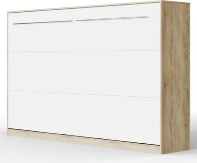 Produktbild von SMARTBett Schrankbett Standard  Eiche Sonoma/Weiss 120 Horizontal