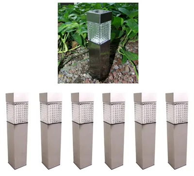 Produktbild von 6x Solar Gartenwegeleuchte 27,7cm LED Gartenlampe Solarleuchte Außenleuchte Deko