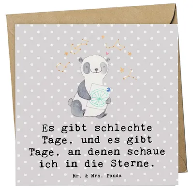 Produktbild von Mr. & Mrs. Panda faltkarte Panda Astrologie - Grau Pastell - Geschenk, Horoskop, anlasskarte, Sternbilder, Glückwunschkarte, doppelkarte, Grußkarte, Klappkarte