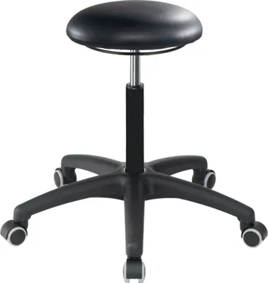 Produktbild von Drehhocker A1S-TR-KL Rollen Kunstleder schwarz Sitzhöhenverstellung 470-600 mm