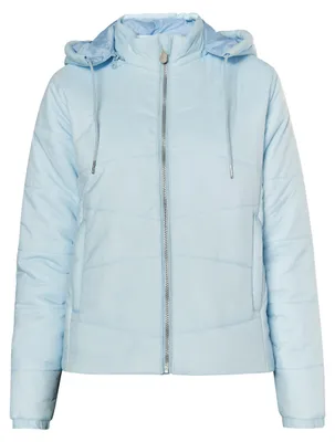 Produktbild von Damen Übergangsjacke S grau, leicht wattiert, tailliert, abnehmbare Kapuze