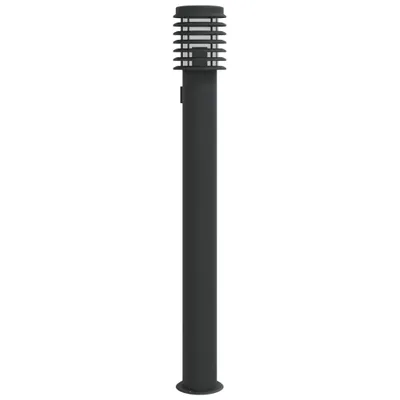 Produktbild von vidaXL Wegeleuchte mit Steckdose Schwarz 110 cm Edelstahl