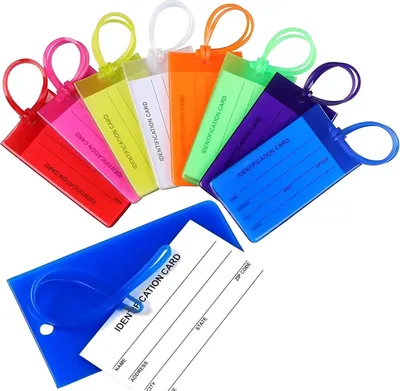 Produktbild von 8 Stück Kofferanhänger mit Adressanhänger, Flexibler Gepäckanhänger für Koffer, Wasserdichtem PVC Kofferanhänger für Kreuzfahrten Flugreise