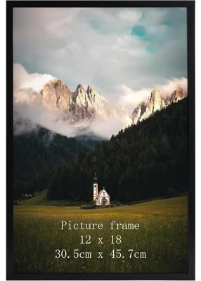 Image de Cadre photo 30x45 cm, noir, pour fixation murale, horizontal ou vertical