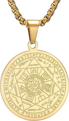 Produktbild von AFSTALR Herren Halskette 7 Erzengel Siegel Talisman Amulett Edelstahl