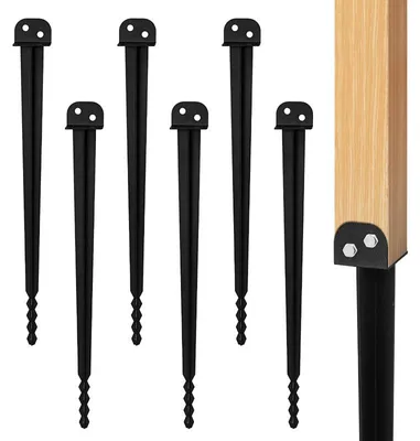 Produktbild von Ikodm Einschlagbodenhülse 6 St., 700 mm, 55 mm, pulverbeschichtet, Pfostenträger für Holzpfosten, Zaun, Sichtschutz und Gartenprojekte