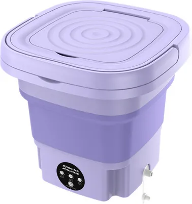 Produktbild von Kompakte 8L Mini-Waschmaschine für Waschen und Trocknen von Kleidung, Unterwäsche, Socken und Handtüchern, perfekt für Reisen und Camping.