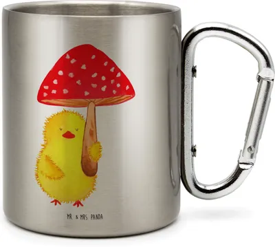Produktbild von Mr. & Mrs. Panda Thermobecher Küken Fliegenpilz - Transparent - Geschenk, Edelstahltasse, Ostern, Isolierbecher, Trinkbecher Edelstahl, thermotasse, Ostergrüße, Frohe