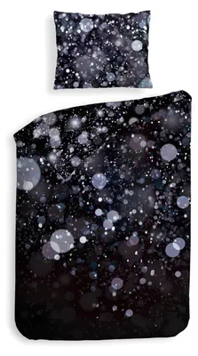 Produktbild von Heckettlane Gabin Bettbezug - 135x200 cm – Baumwoll-Satin – Hochwertige Bettwäsche mit motiv – Weich - Atmungsaktiv und Hautfreundlich – inkl. 80x80 cm Kissenbezug – Schwarz