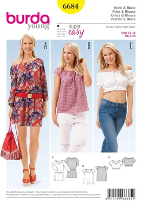 Produktbild von Schnittmuster Burda 6684 Kleid & Bluse