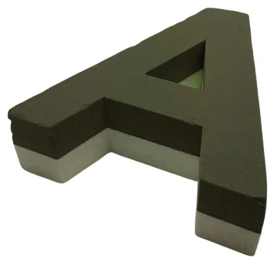 Imagen del producto de Letra decorativa con forma de flor, de la A a la Z - Altura 25 cm, esponja verde