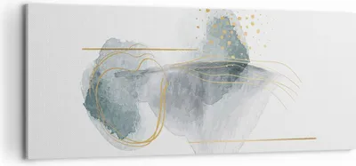 Produktbild von Bild auf Leinwand - Leinwandbild - Einteilig - Aquarell Flecken Gold - 120x50cm - Wand Bild - Wanddeko - Wandbilder - Leinwanddruck - Bilder - Wanddekoration - Leinwand bilder - AB120x50-4830