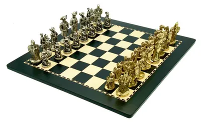 Produktbild von Italienisches Schachset Landsknecht + Schachbrett Faserplatte/Ebenholz 40