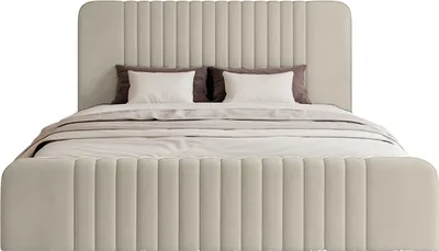 Produktbild von FEDVE Polsterbett Pariotto aus Velvet 160x200 cm, Beige