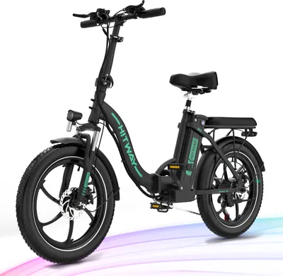 Produktbild von HITWAY Elektrofahrrad E-Bike 20" Fat Tire E-Fahrrad klapprad,36V/11Ah Akku 250W Motor,Assist bis 35-90km, Off-Road Mountainbike mit Shimano 7 Gängen,City Bike Herren Damen