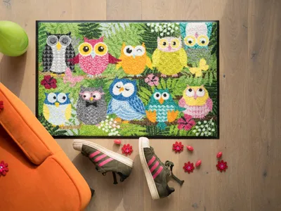 Produktbild von Salonloewe Fußmatte Dschungeleulen" bunt 50x75 cm"