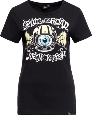 Produktbild von QUEEN KEROSIN Vintage T-Shirt Mit Print In Der Front Split The Road Schwarz Xs