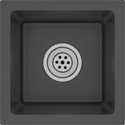 Image de vidaXL Evier à encastrer fait main noir acier inoxydable