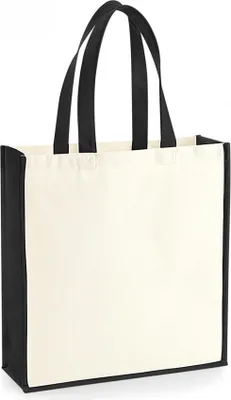 Produktbild von Westford Mill W600 | Gallery Canvas Tote 39 x 42 x 13 cm - Farbe: Natural/Black - Größe: One Size