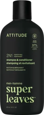 Produktbild von Attitude Men 2-in-1-Shampoo & Spülung Bergamotte & Matcha (415 ml)