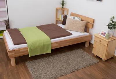 Produktbild von Kernbuche-Bett massiv | 90 x 200 cm | Kernbuche | Geölt