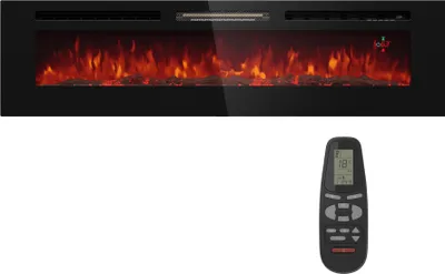Produktbild von Klarstein Deko Kamin mit LED-Flammen, Elektro-Kamin mit Heizung und Kaminfeuer, 1800W Elektrischer Kamin Elektrisch mit Fernbedienung, Timer & Einstellbarer Thermostat, Sparsame Elektrische Kamine