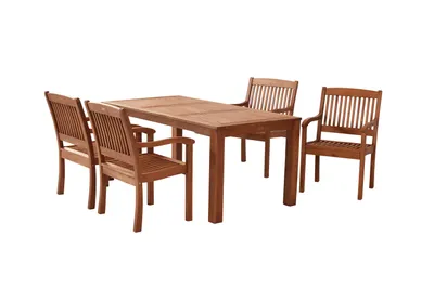 Produktbild von Merxx Maracaibo Gartenmöbelset 5tlg., 4 Sessel, Tisch 170 x 90 cm - Eukalyptus